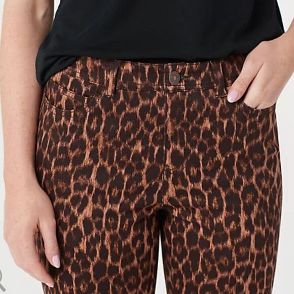 Lisa Rinna Collection Stretchy Animal Print Ankle Jeans - Picture 4 of 10